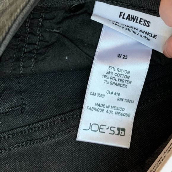 Joe's Jeans Brie Flawless Vixen Skinny Ankle Jeans Black Distressed Denim - Picture 12 of 16